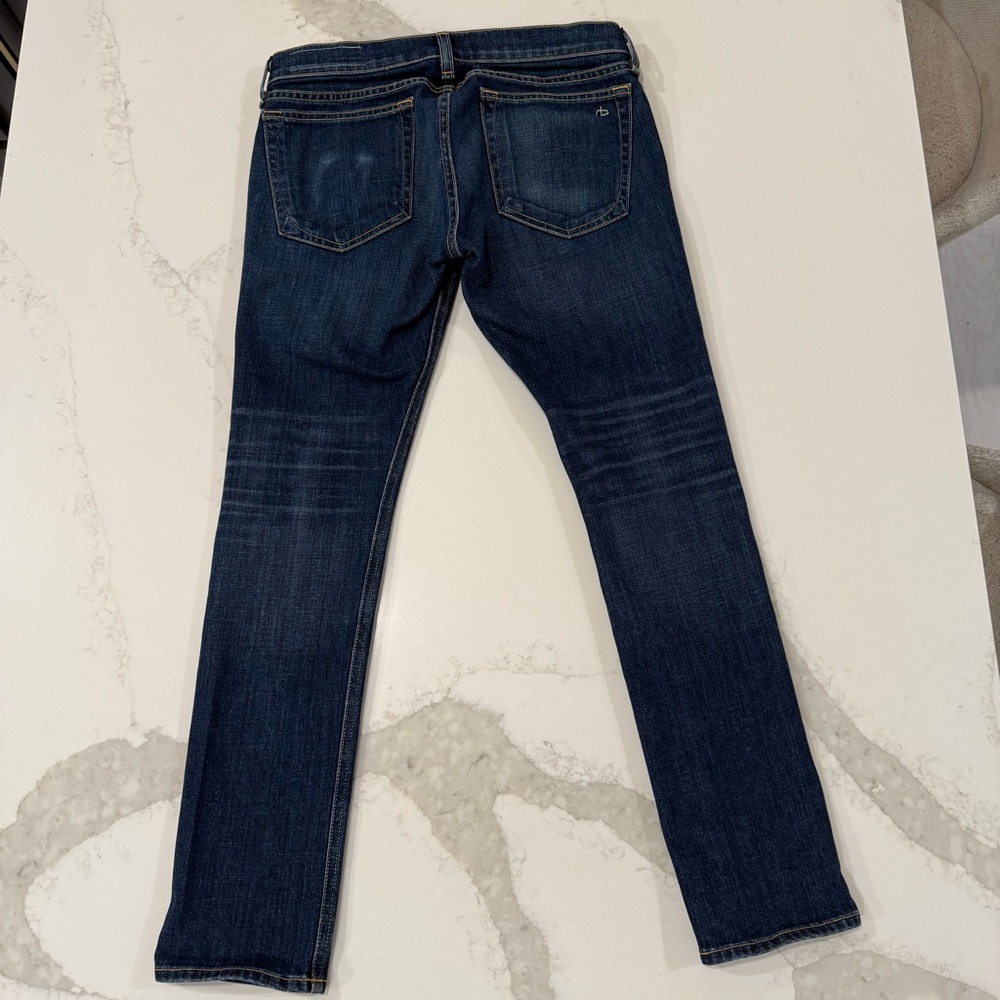 rag & bone Women's Skinny Jeans - Dark Blue - Picture 7 of 11